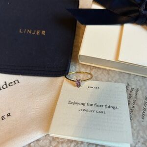 Linjer Ring Martine Pear Shaped Ring Amethyst Gold Vermeil Size 10